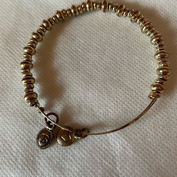 Jewelry - Alex and Ani Gold tone bracelet with heart charm and B charm